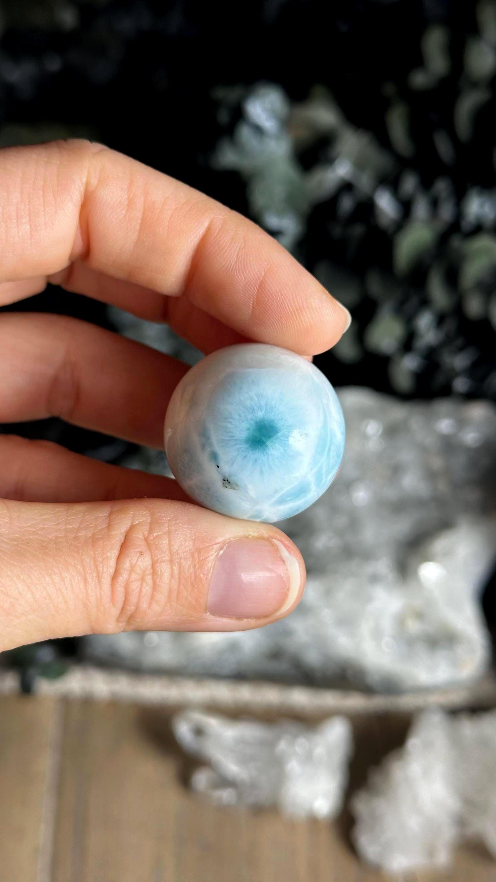 Larimar Sphere Stone Crystal Ball Carving