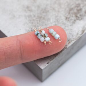 USA Gold Filled Permanent Jewelry Connectors Gemmy Larimar Connector 1420 Gold Filled 2mm Cube 925 Sterling Silver