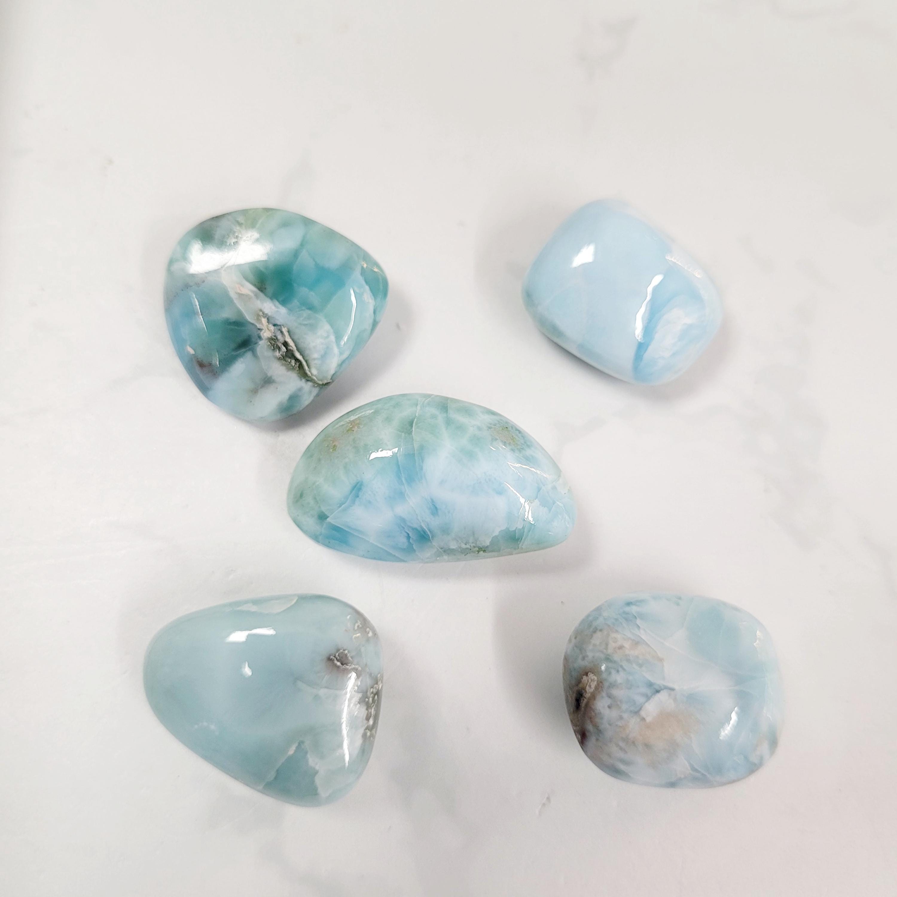 Larimar Crystal Tumble Stone • Ethically Sourced