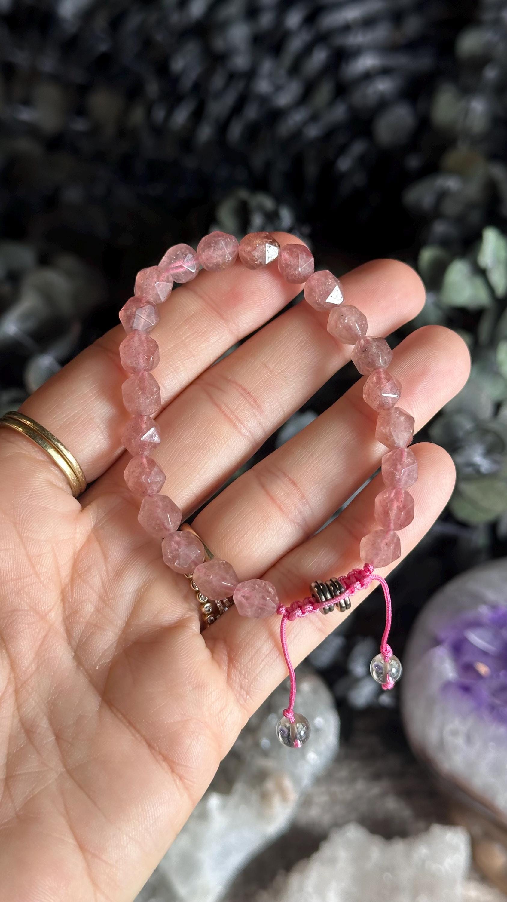 Adjustable Faceted Lepidocrocite Quartz Crystal Bracelet Adjustable Faceted Lepidocrocite Quartz Crystal Bracelet