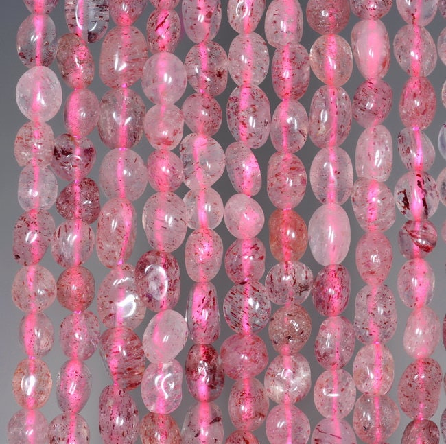 4-5mm Strawberry Lepidocrocite Quartz Gemstone Pebble Chips Loose Beads 15.5 Inch Full Strand (90187051-106b)