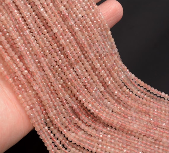 3x2mm Strawberry Lepidocrocite Quartz Gemstone Grade Aaa Micro Faceted Rondelle Beads 15.5 Inch Bulk Lot 1,2,6,12 And 50(80010000-a201)
