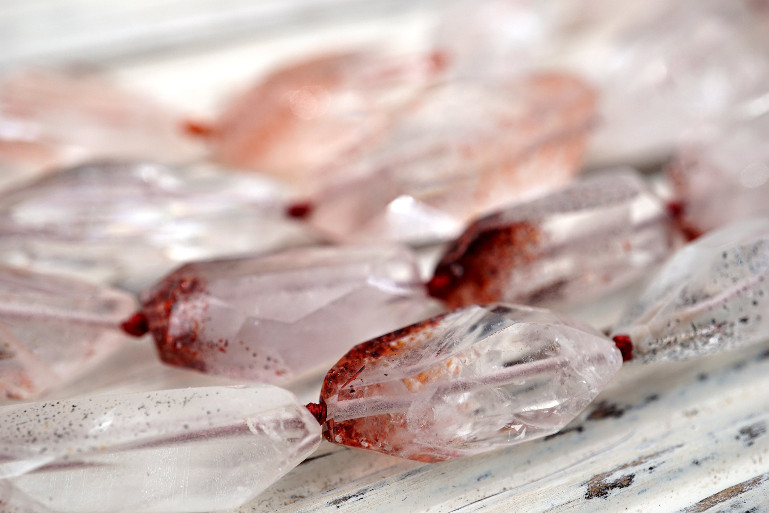 Lepidocrocite Quartz Faceted Beads 8.5-12mm (etb01469) Unique Jewelry/vintage Jewelry/gemstone Necklace