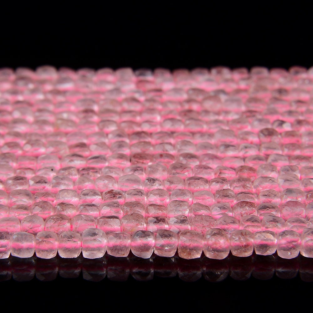 2mm Strawberry Lepidocrocite Quartz Gemstone Grade Aa Micro Faceted Square Cube Beads 15 Inch Full Strand (80008636-p9)
