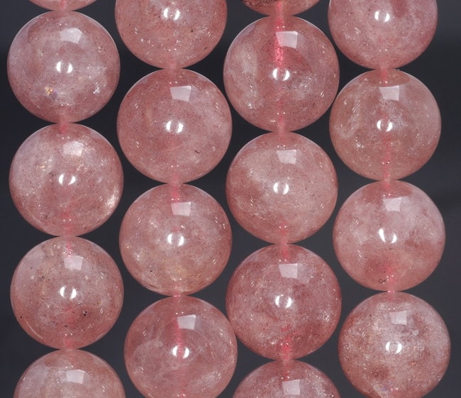 18mm Red Strawberry Lepidocrocite Quartz Gemstone Grade Aa Round Loose Beads 8.5 Inch Half Strand (80003842-b101)