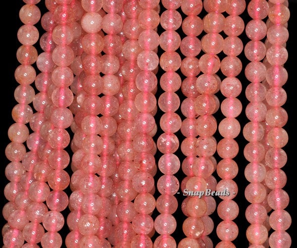 5mm Pink Strawberry Lepidocrocite Quartz Gemstone Grade Aa Round Loose Beads 15.5 Inch Full Strand (90147797-143)