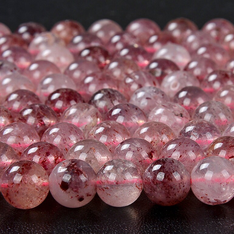 6mm Natural Strawberry Lepidocrocite Quartz Gemstone Grade Aa Round Loose Beads (d174)