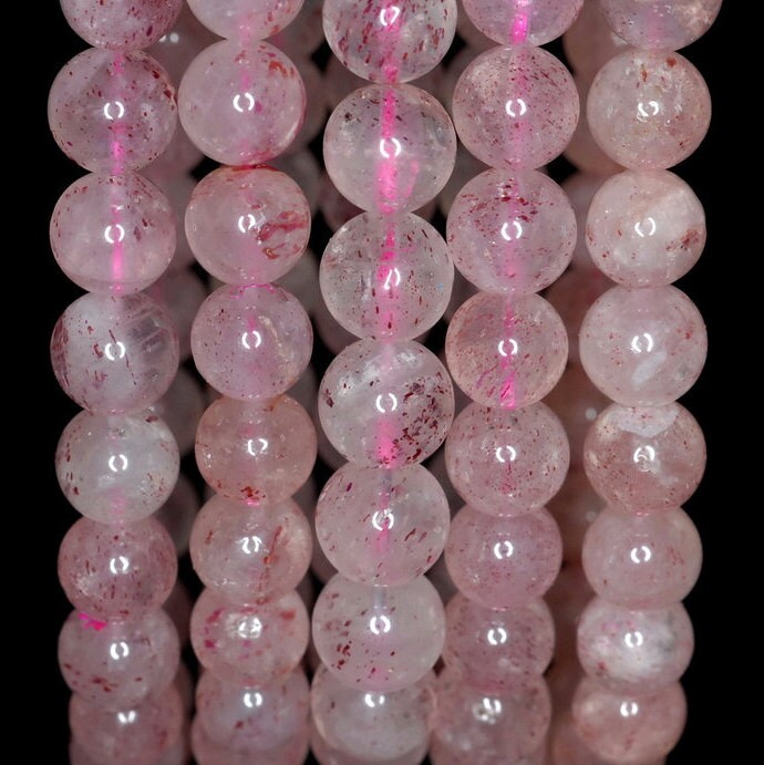 9mm Pink Strawberry Lepidocrocite Quartz Gemstone Round Loose Beads 7 Inch Half Strand (90190539-828) 9mm Pink Strawberry Lepidocrocite Quartz Gemstone Round Loose Beads 7 Inch Half Strand (90190539-828)