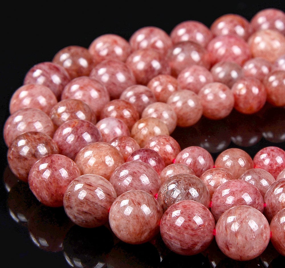 Natural Strawberry Lepidocrocite Quartz Gemstone Grade Aaa Round 6mm 8mm Loose Beads (d312)