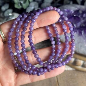 4mm Lepidolite Crystal Bead Bracelet