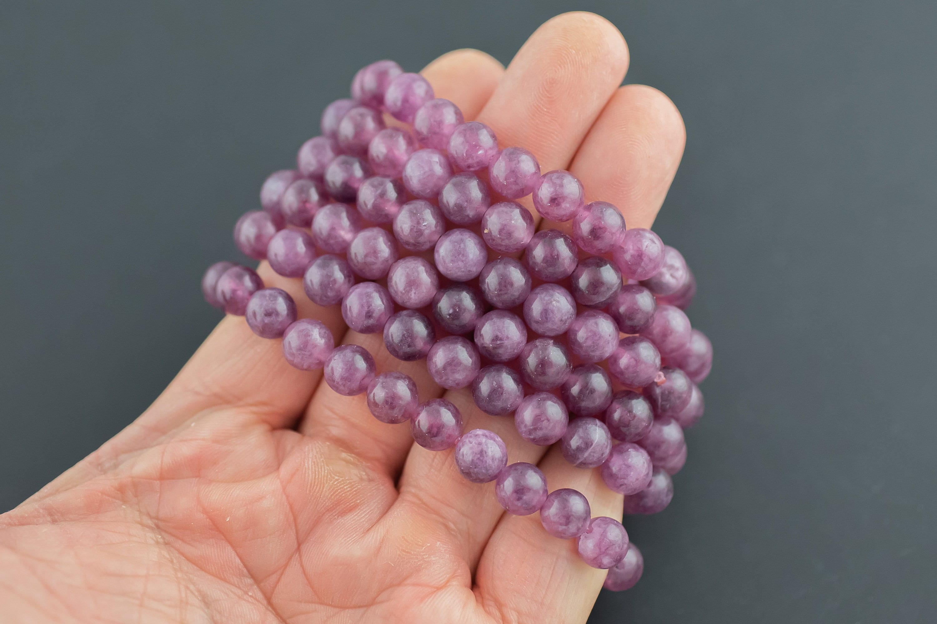 Lepidolite 6mm And 8mm Round Stretchy String Oval Bracelet Natural Crystal Gemstone Bracelets - Gemstone Bracelets Handmade Jewelry Bracelet Lepidolite 6mm And 8mm Round Stretchy String Oval Bracelet Natural Crystal Gemstone Bracelets - Gemstone Bracelets Handmade Jewelry Bracelet