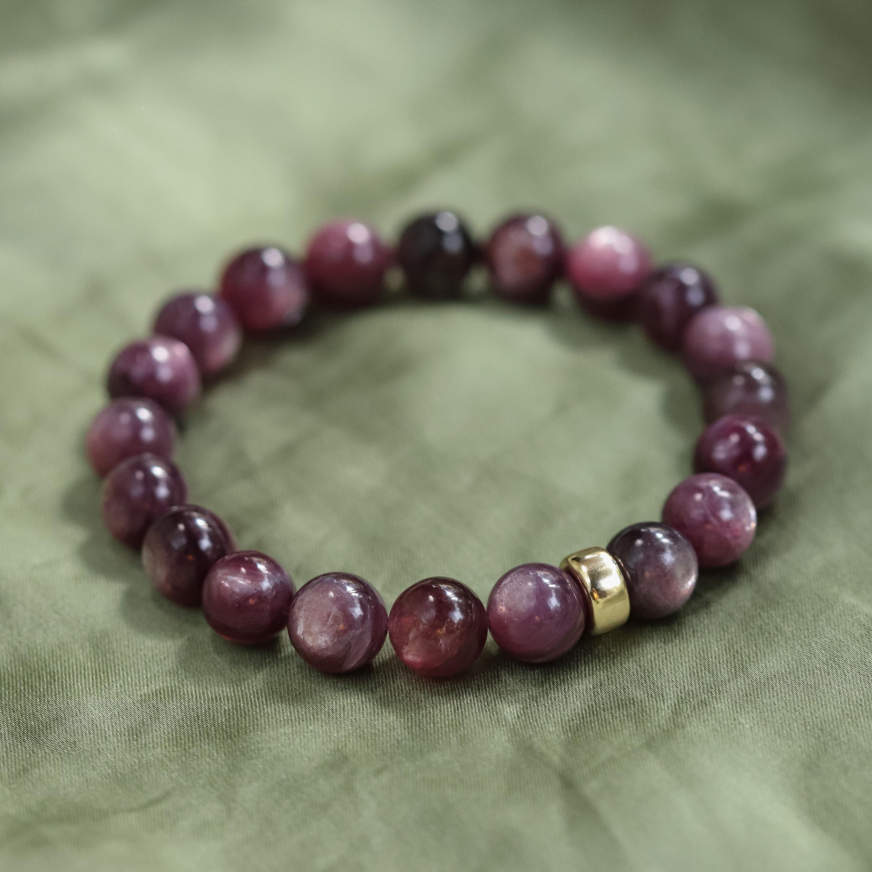 Lepidolite 9mm, Aaaa+ Lepidolite Bracelet, Aaaa+ Lepidolite Bracelet [eblm1617], Lepidolite Beaded, Lepidolite Elastic | Lepidolite
