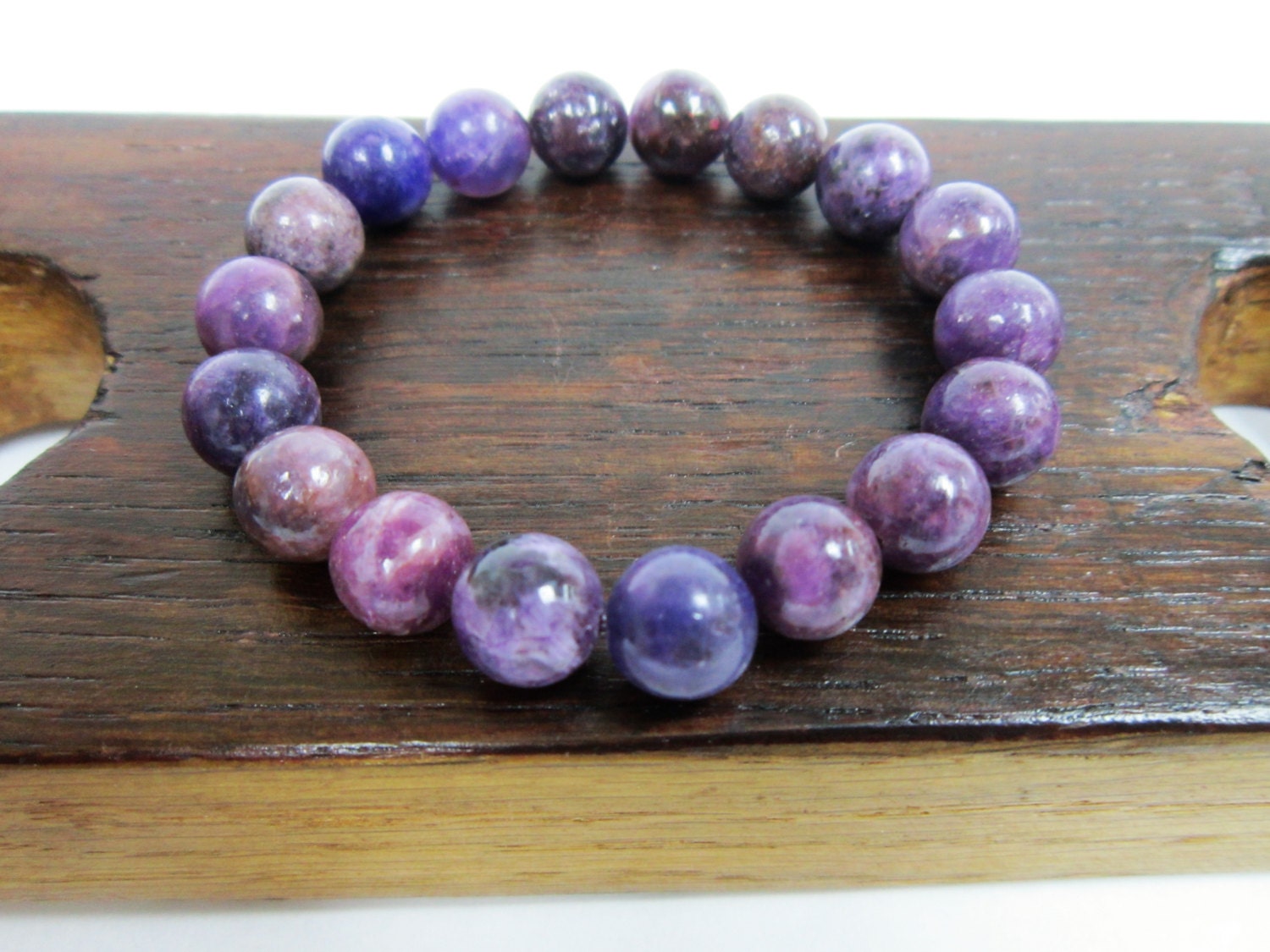 Lepidolite Bracelet, All Chakra Calming Gemstone Bracelet
