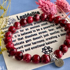 Anxiety Relief, Emotional Balance And Inner Peace- Lepidolite Bracelet- Crown Chakra Jewelry