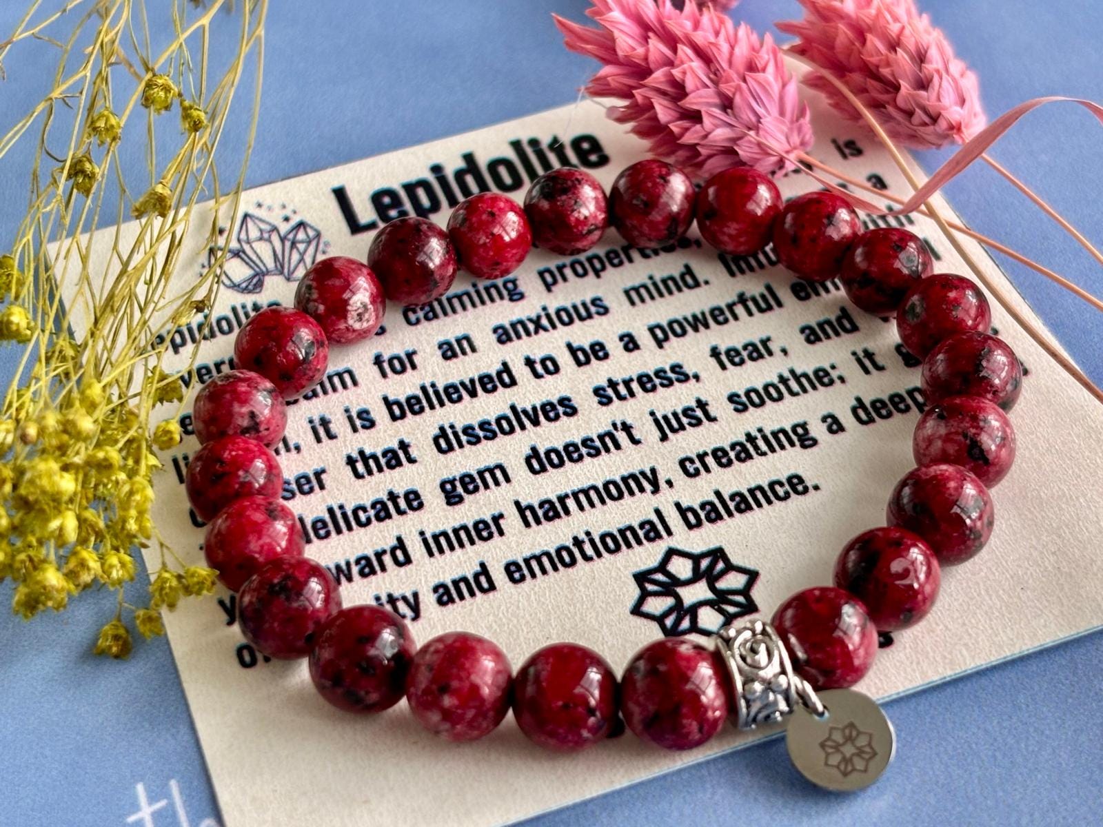 Anxiety Relief, Emotional Balance And Inner Peace- Lepidolite Bracelet- Crown Chakra Jewelry