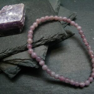 Lepidolite Genuine Bracelet ~ 7 Inches ~ 4mm Round Beads