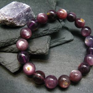 Lepidolite Genuine Bracelet ~ 7 Inches ~ 10mm Round Beads