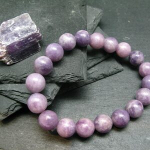 Lepidolite Genuine Bracelet ~ 7 Inches ~ 10mm Round Beads