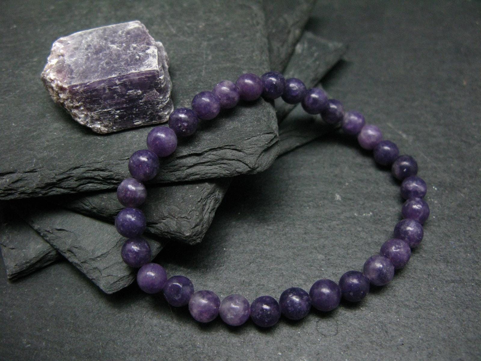 Lepidolite Genuine Bracelet ~ 7 Inches ~ 6mm Round Beads Lepidolite Genuine Bracelet ~ 7 Inches ~ 6mm Round Beads