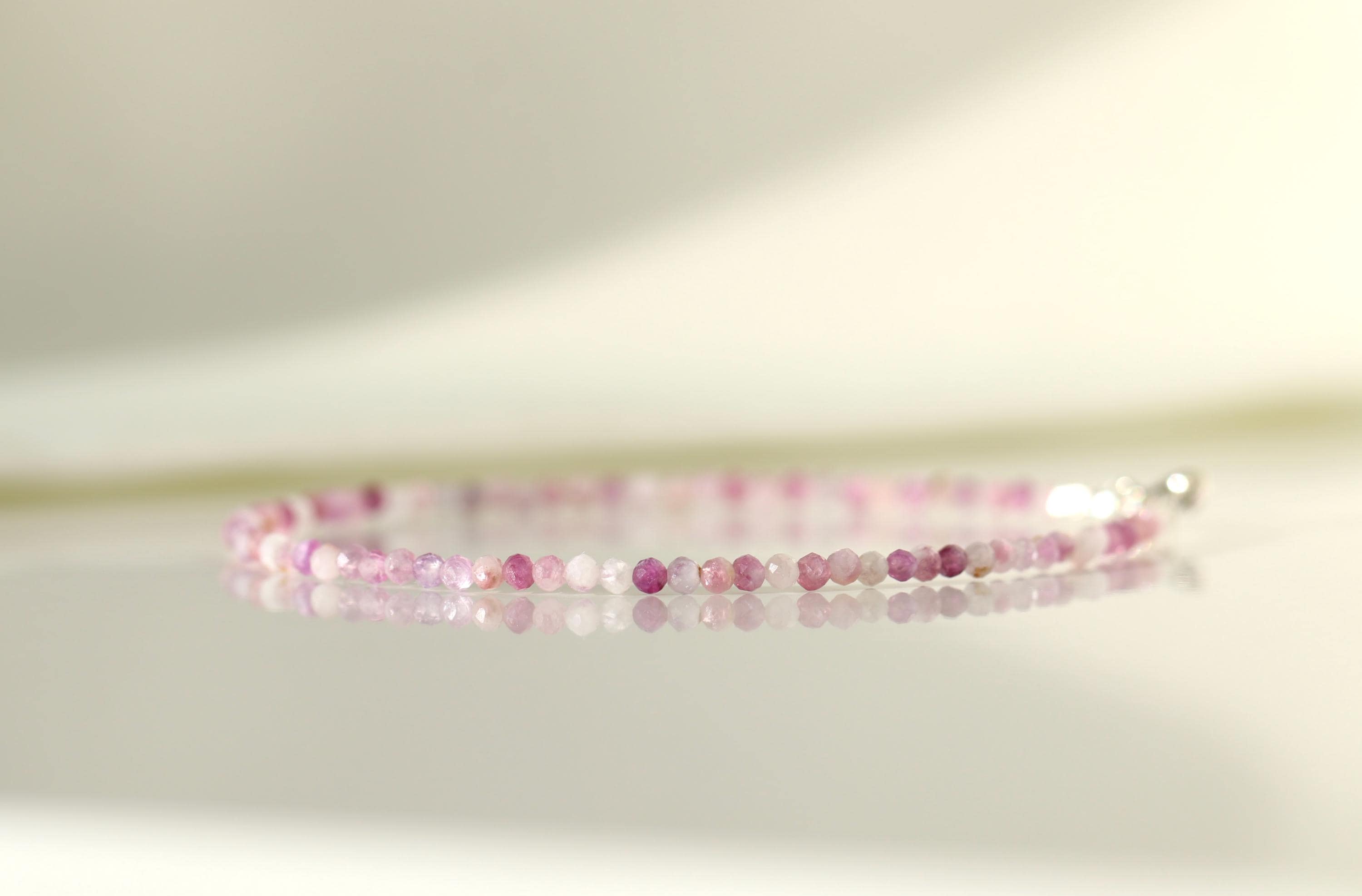 Genuine Lepidolite Bracelet With Shimmer • 2mm Tiny Gemstone Beads • Calm • Transitions • Emotional Balance