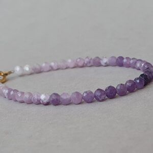 Lepidolite bracelet, gift for her, third eye chakra jewelry, purple gemstone, healing bracelet