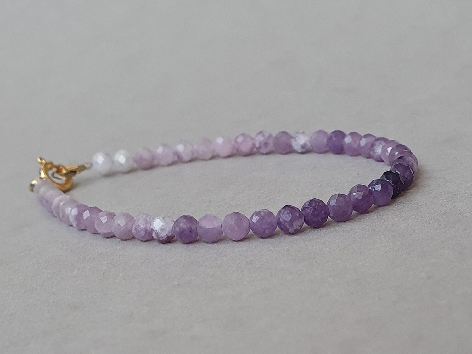 Lepidolite Bracelet, Gift For Her, Third Eye Chakra Jewelry, Purple Gemstone, Healing Bracelet
