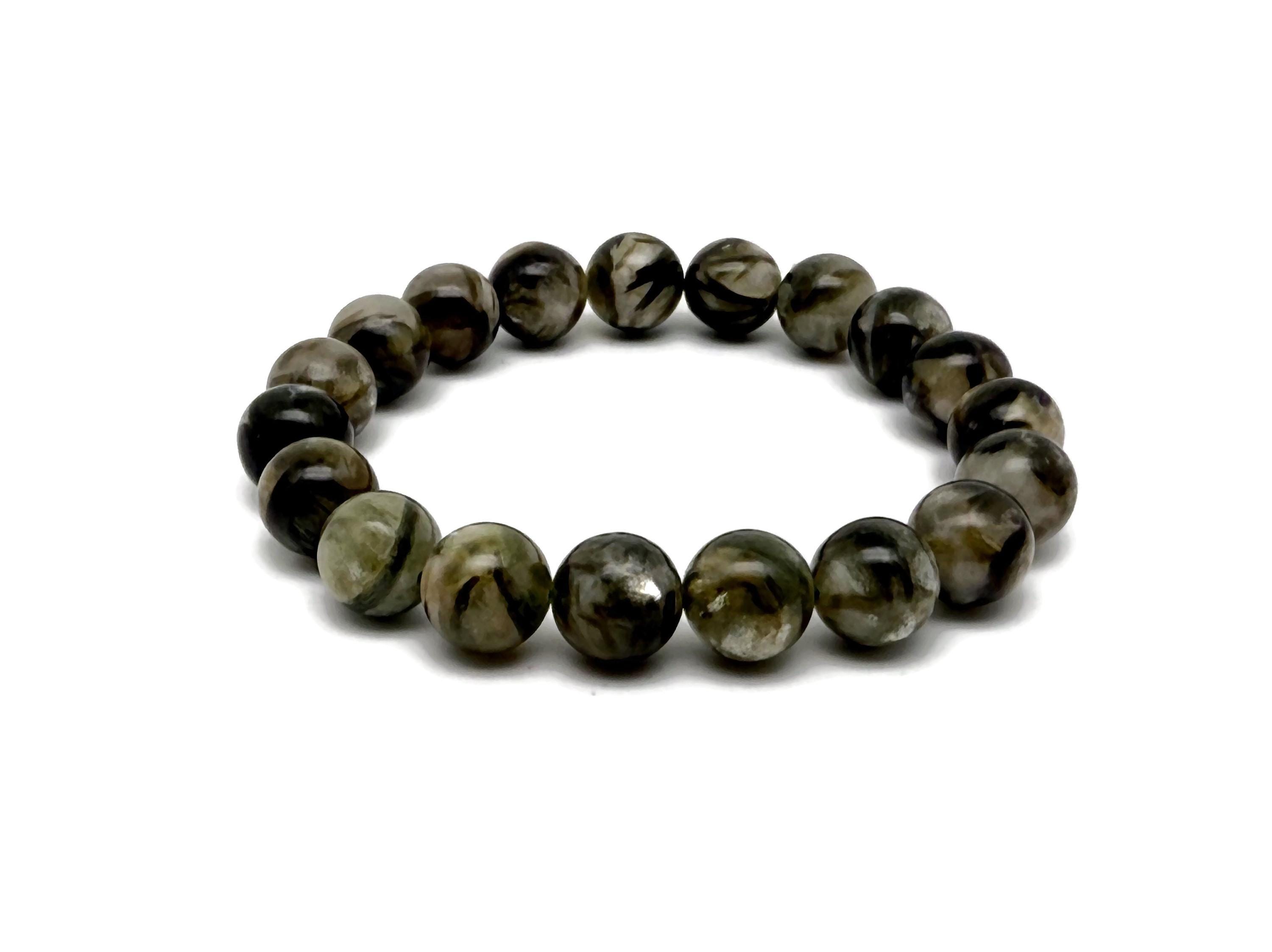 Green Lepidolite Gemstone Bracelet - Aaa Premium Quality Crystal Bracelet - Men&women Stretchy Bracelet - Crystal Healing - Aa1020