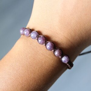 Handmade Lepidolite Bead Bracelet - Calming Stone of Transition