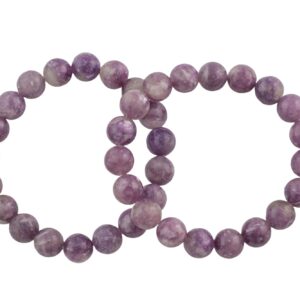 Bracelet Natural Lepidolite Bracelets 8mm Stackable Round Natural Gemstone Crystal Bracelets - Handmade Bracelet Crystal Bracelet