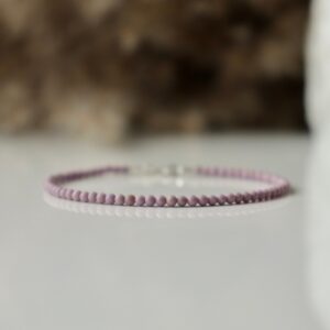 Natural Lepidolite Bracelet, Purple Mica Bracelet, Bracelet Femme, Delicate Lepidolite Jewelry, 2mm Bead Bracelet, Pink Gemstone Bracelet