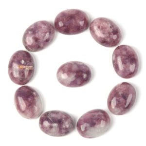 16mm Lepidolite Lithium Mica Gemstone Oval Flatback CAB Cabochon