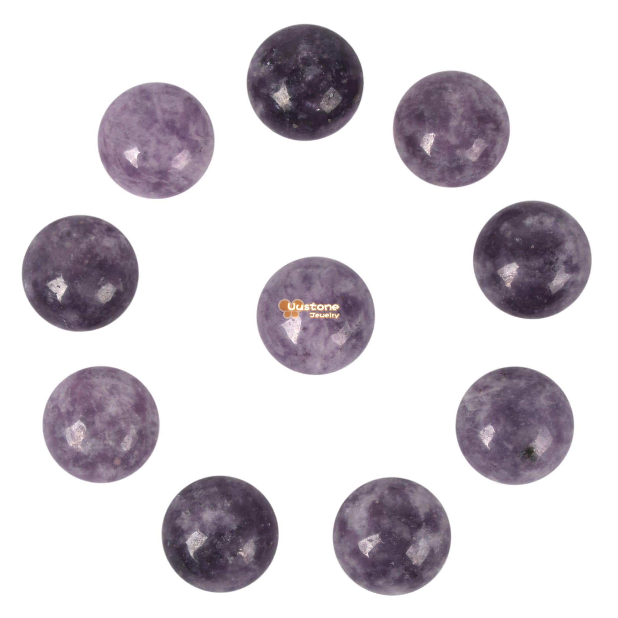 16mm Lepidolite Lithium Mica Gemstone Round Flatback Cab Cabochon Stone Loose Stone Cab Diy Jewelry Making Stone