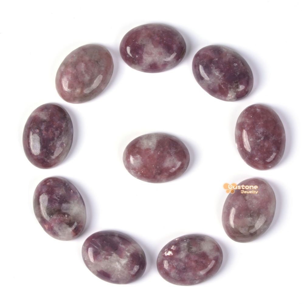 20mm Lepidolite Lithium Mica Oval Flatback Cab Cabochon Diy Jewelry Making