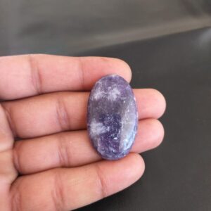 Lepidolite Cabochon Gemstone: Oval Stone for Pendant (39x23x5 MM)