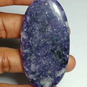 Lepidolite Cabochon: Natural Loose Gemstone For Jewelry Making (61x32 Mm, 118cts.)