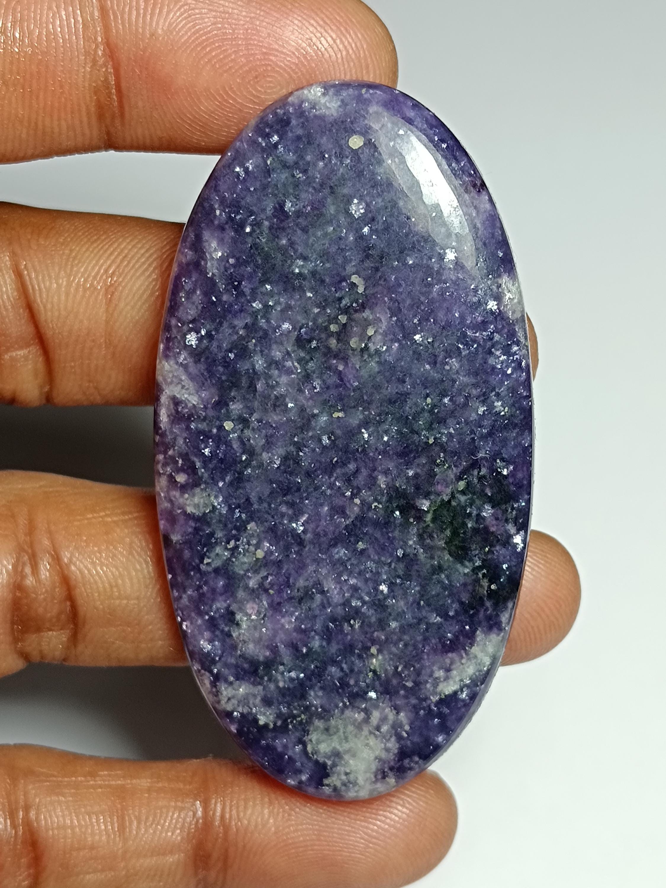 Lepidolite Cabochon: Natural Loose Gemstone For Jewelry Making (61x32 Mm, 118cts.)