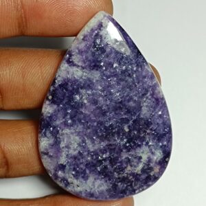 Lepidolite Cabochon: Natural Loose Gemstone For Jewelry Making (52x37 Mm, 92cts.)