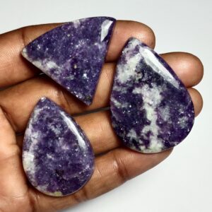 Natural Lepidolite Lot Cabochons, Gemstone For Jewelry Making (145 Cts.)