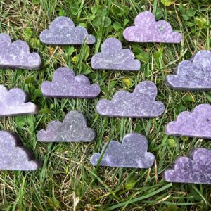 One Lepidolite Cloud, Crystal Cloud Carving, Cloud Cabochons, For Jewelry, Fluffy Sparkly Tiny Clouds, Small Cloud Figurine, Home Decor Cute