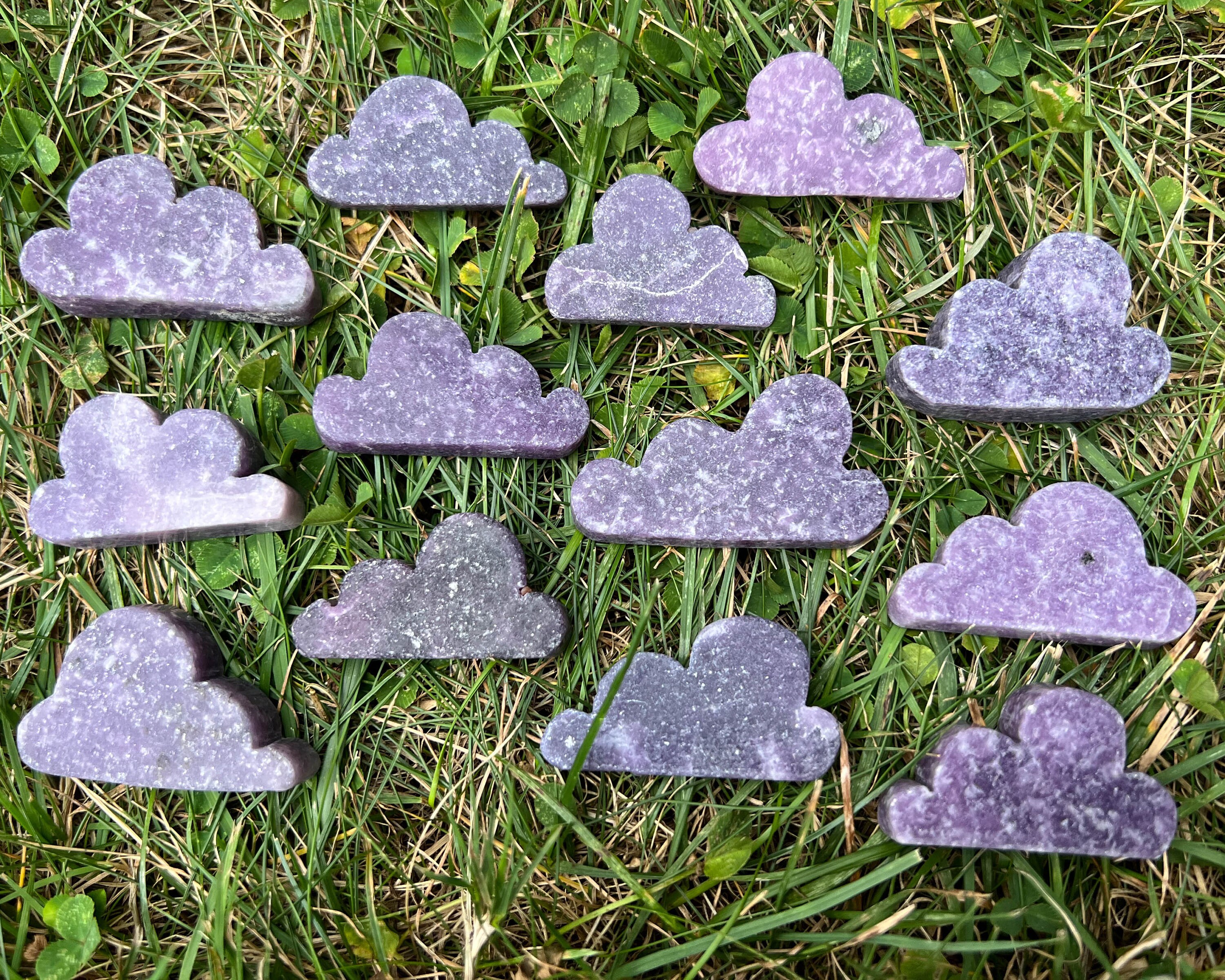One Lepidolite Cloud, Crystal Cloud Carving, Cloud Cabochons, For Jewelry, Fluffy Sparkly Tiny Clouds, Small Cloud Figurine, Home Decor Cute