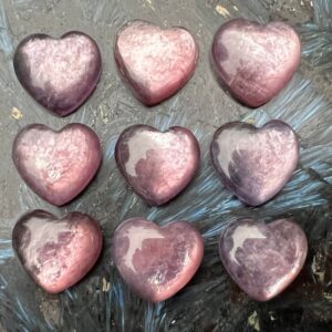 One Lepidolite Heart Cabochon, Lepidolite Cabochon, Small Purple Gemstone Heart, Crystal Heart Carving, For Jewelry, Ring Size, Gift #1