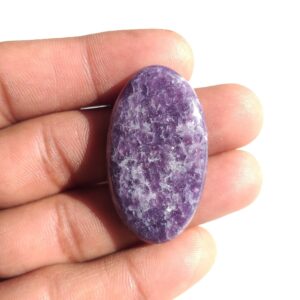 Lepidolite Cabochon: Oval Gemstone for Jewelry Making (40x23x6 MM, 53.1 Carat, AAA Grade