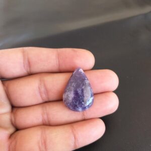 Pear Lepidolite Cabochon: 26 Carat Gemstone Pendant (28x19x5 MM)