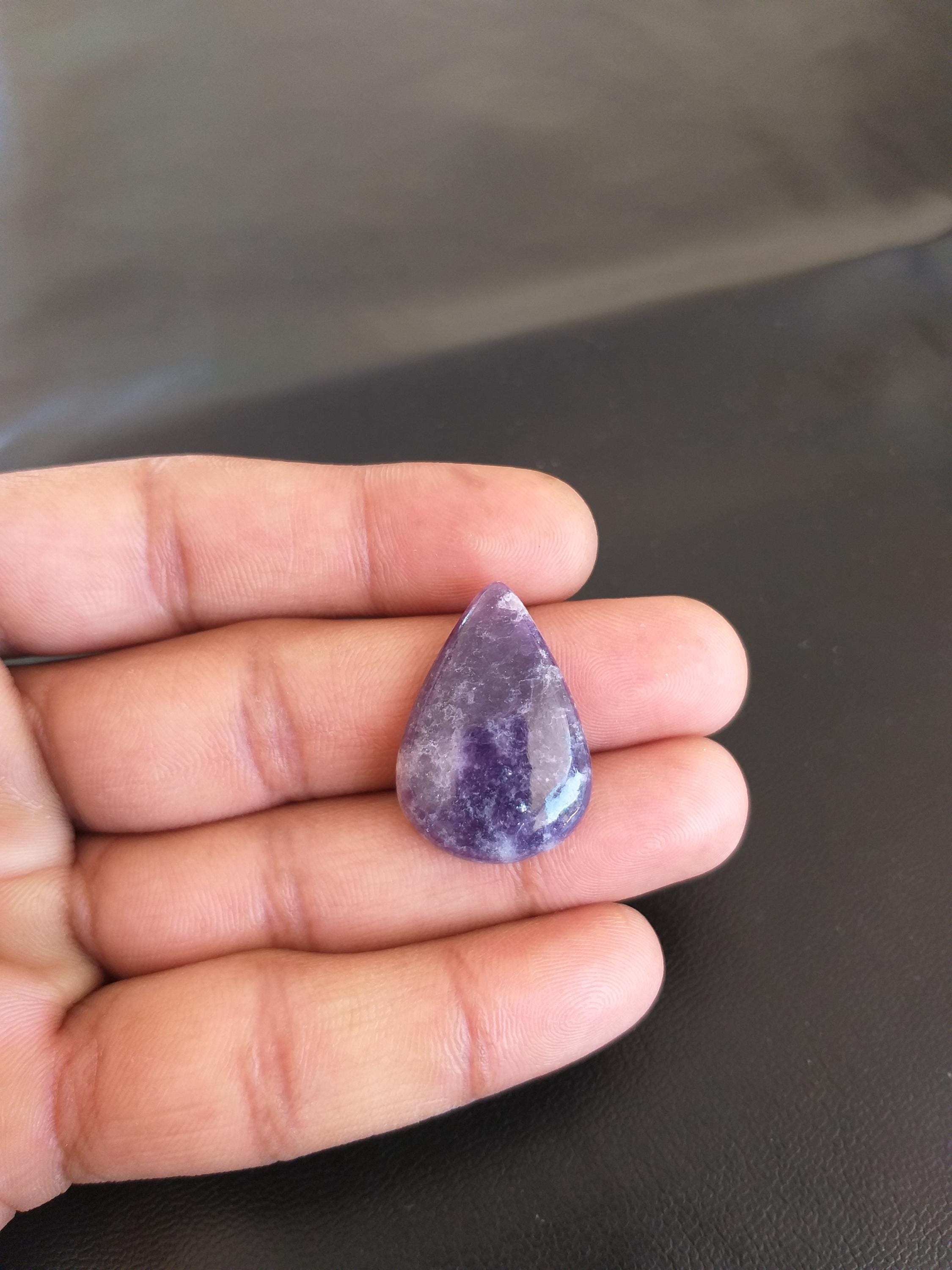 Pear Lepidolite Cabochon: 26 Carat Gemstone Pendant (28x19x5 Mm) Pear Lepidolite Cabochon: 26 Carat Gemstone Pendant (28x19x5 Mm)