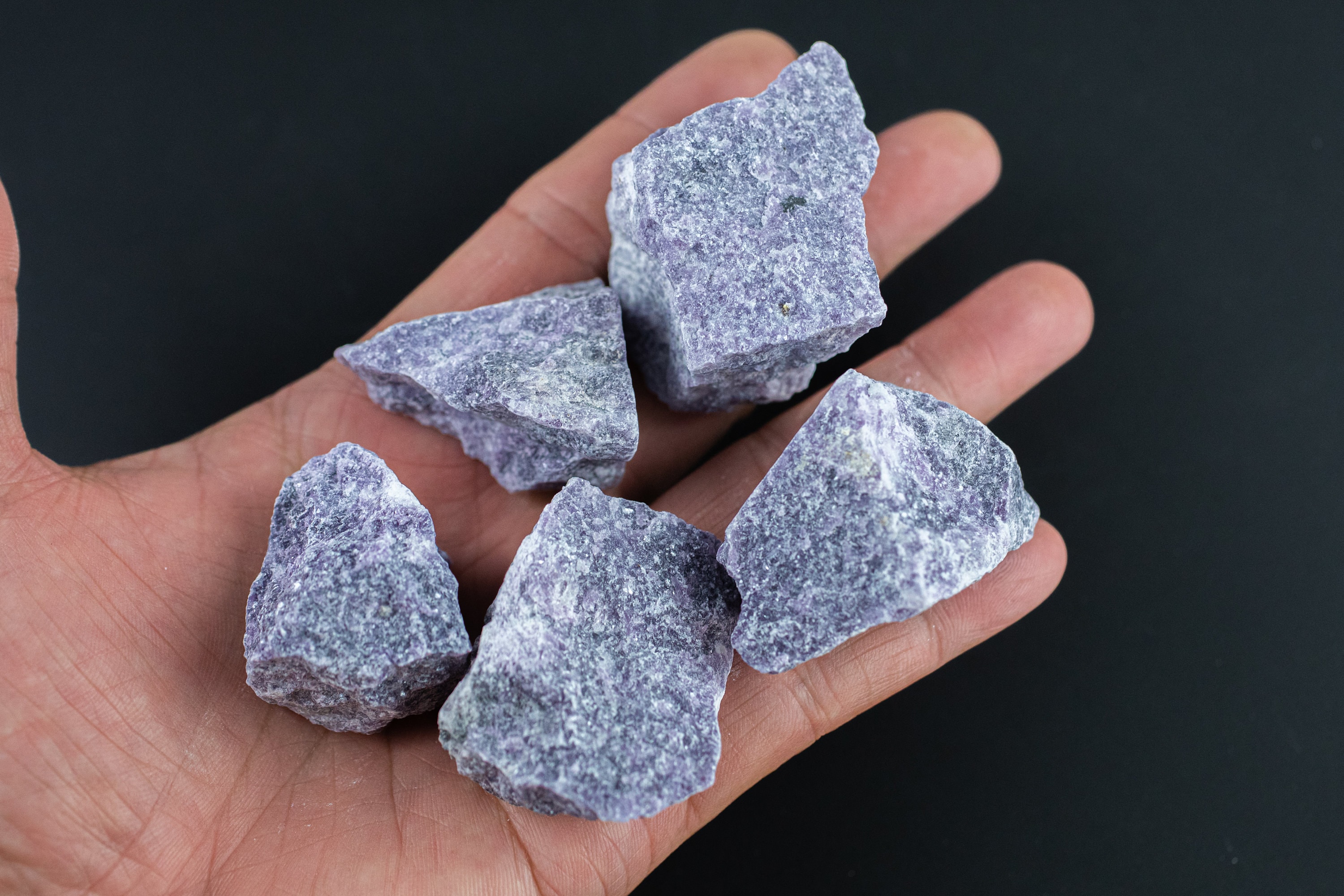 1 Pc Rough Dark Lepidolite Chunks Gemstone- 1-2 Inch