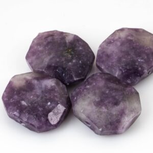2 pcs NATURAL Flat Nugget Center Drilled- Lepidolite---Perfect for Jewelry-- 20x24mm