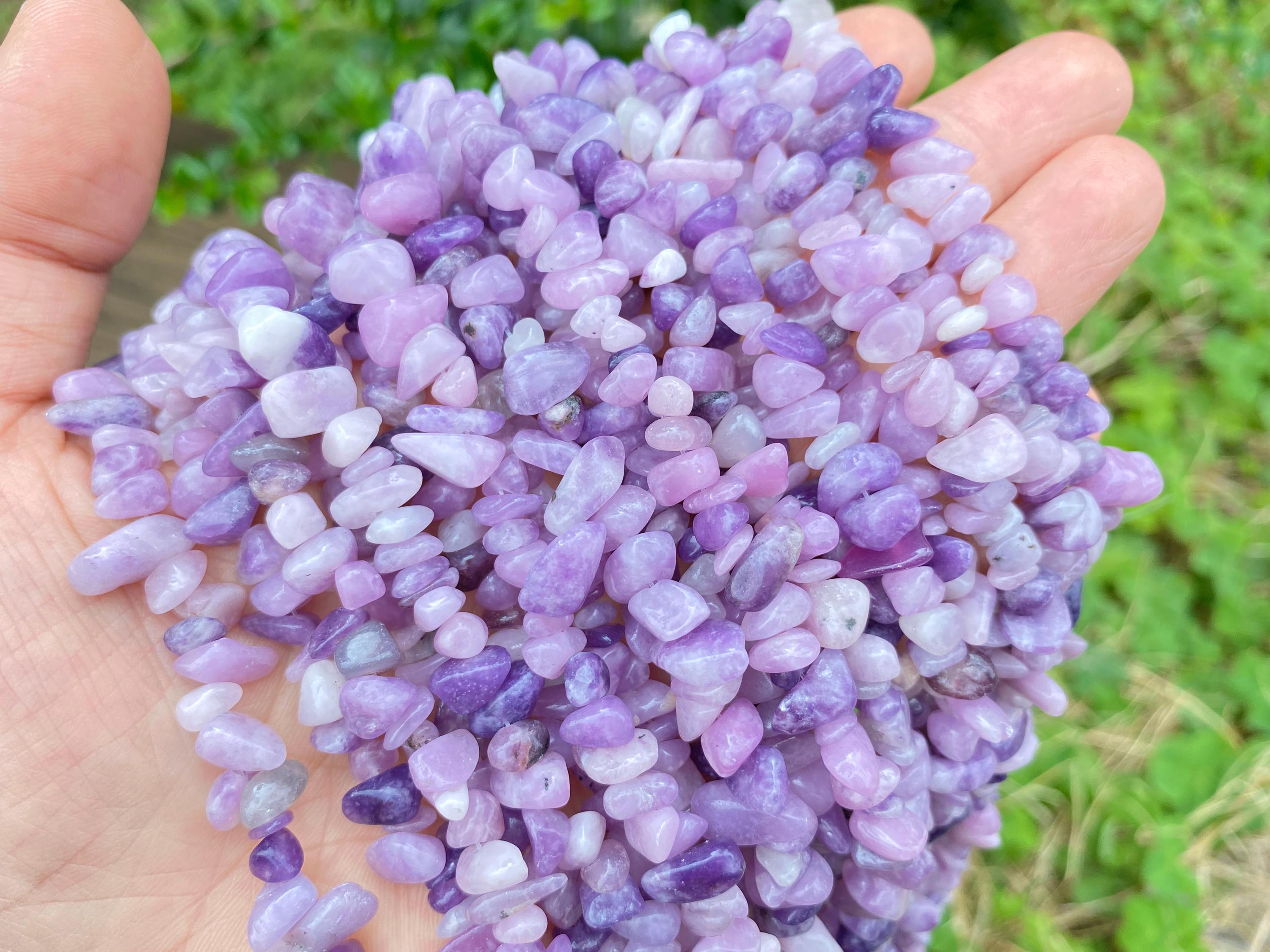 Full 32' Natural Lepidolite 5~10mm Size Chip Beads,bracelets/neckalce For Jewelry Making Beads,gemstone Freeform Chip Nugget Beads.