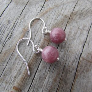 Lepidolite Earrings: Sterling Silver Lavender Dangle Earrings Lepidolite Earrings: Sterling Silver Lavender Dangle Earrings