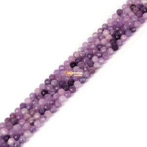 02796 4mm Faceted Lepidolite Lithium Mica Round  Loose Beads DIY Jewelry Making Strand 15.5-16"