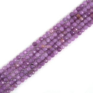2mm to 3mm Lepidolite Lithium Mica Faceted round loose beads strand 15.5-16" DIY Jewelry Making
